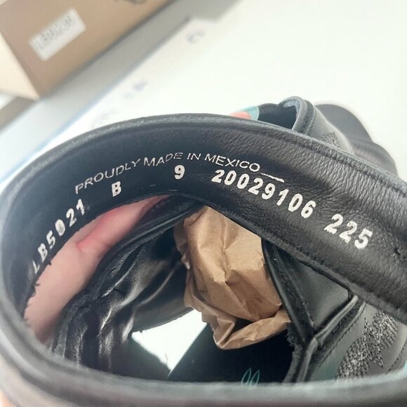 Lane Boots LEXINGTON Womens Black Wedges 9 Western Sandals Cowgirl Wooden Heel - Picture 9 of 11